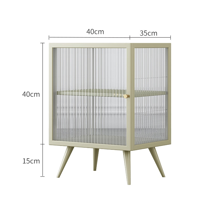 Metal & Glass Bedside Table