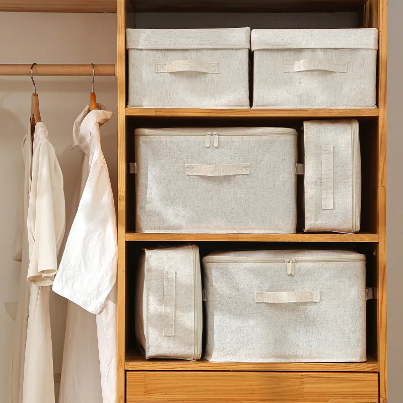 Wardrobe Folding Storage Baskets with Ziplock