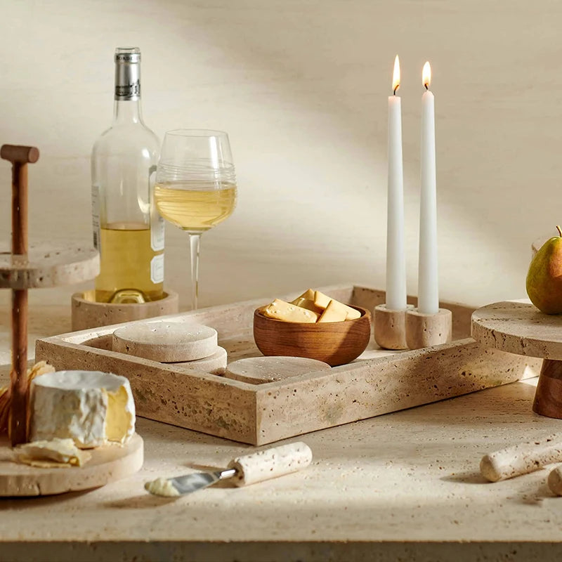 Travertine Style Stone Trays
