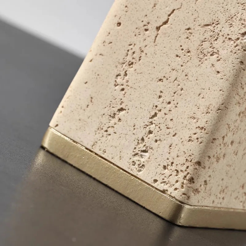Travertine Style Desk Pen Holder