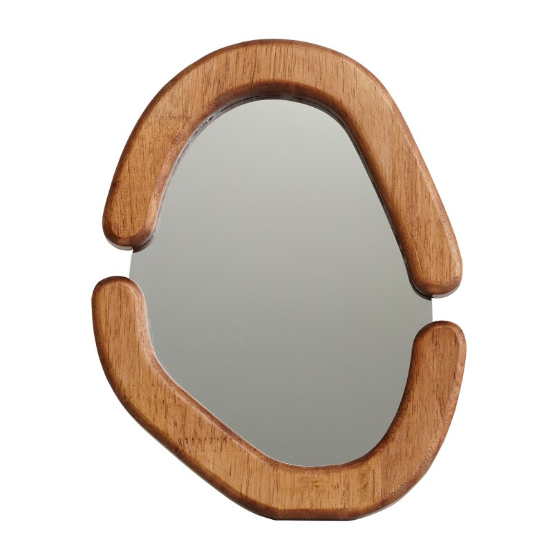 Wooden Retro Oval Mirror