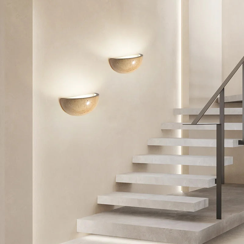 Semi Circular Stone Wall Light Fixtures
