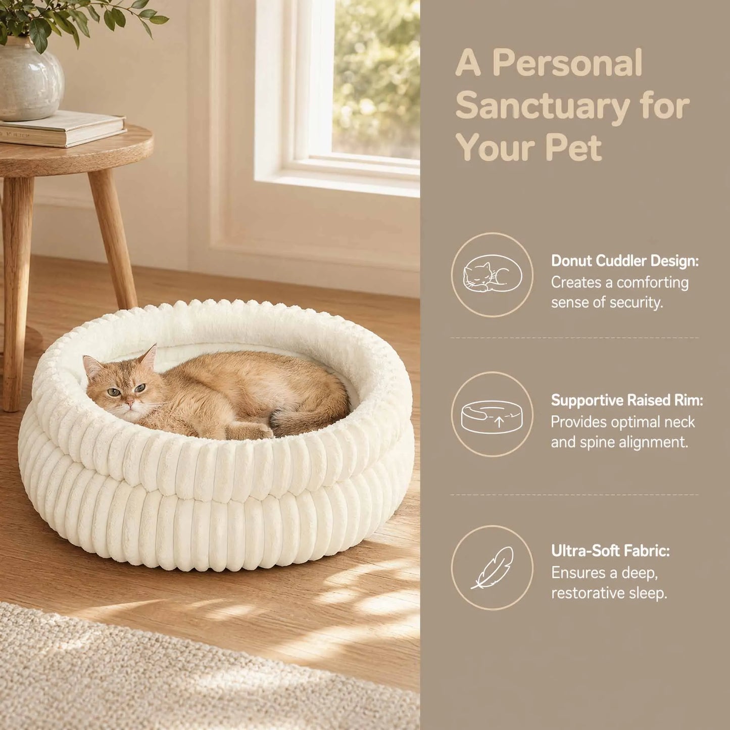 Double Round Cats & Dogs Bed