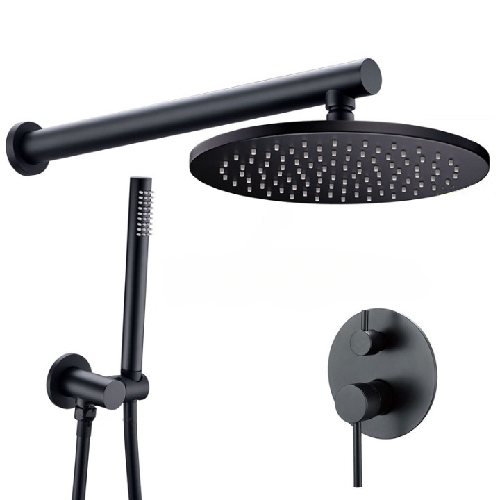 Round Shower Head with Round Faucet