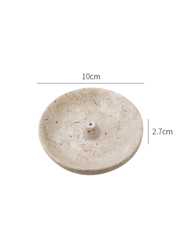 Travertine Style Incense Stick Holder & Ash Holder