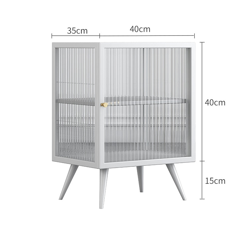 Metal & Glass Bedside Table