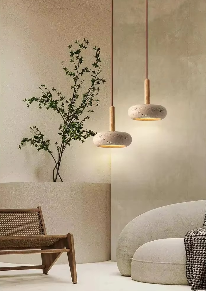 Stone & Wood Pendant Lamps