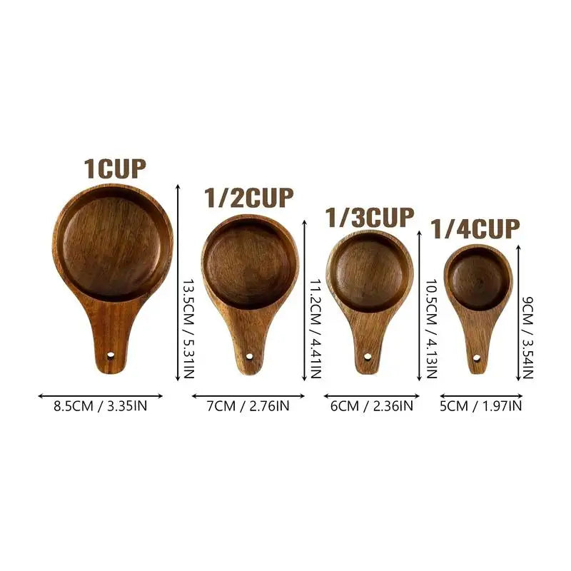 Wooden Measuring Cups (Set of 4)