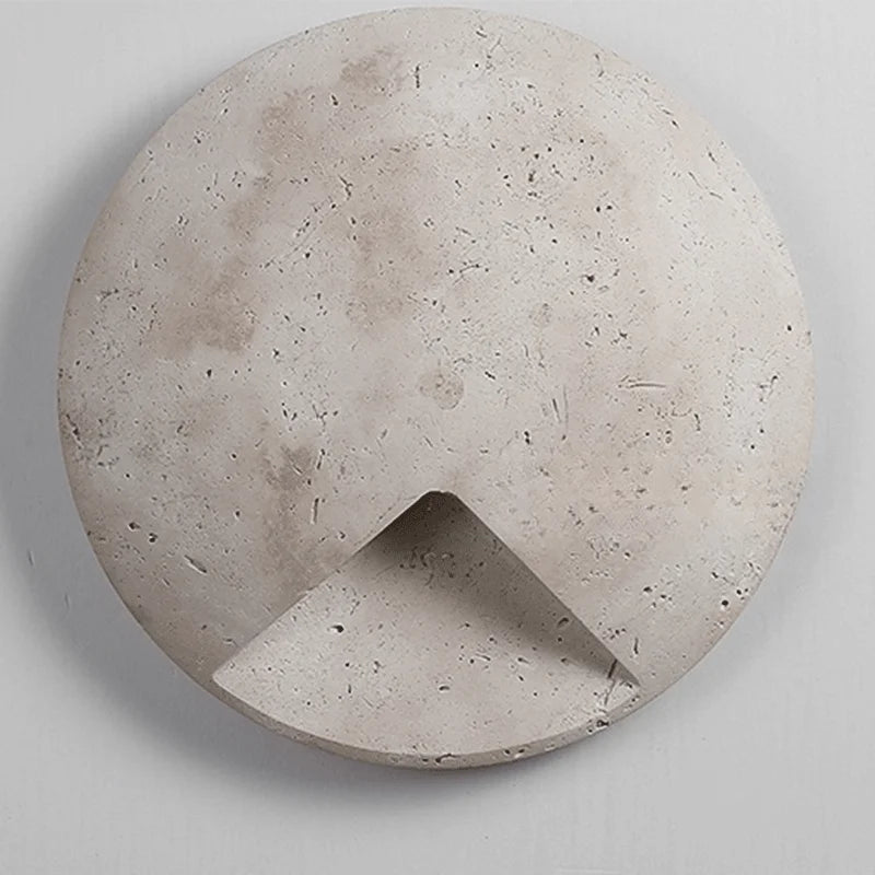 Round Organic Stone Wall Lamp