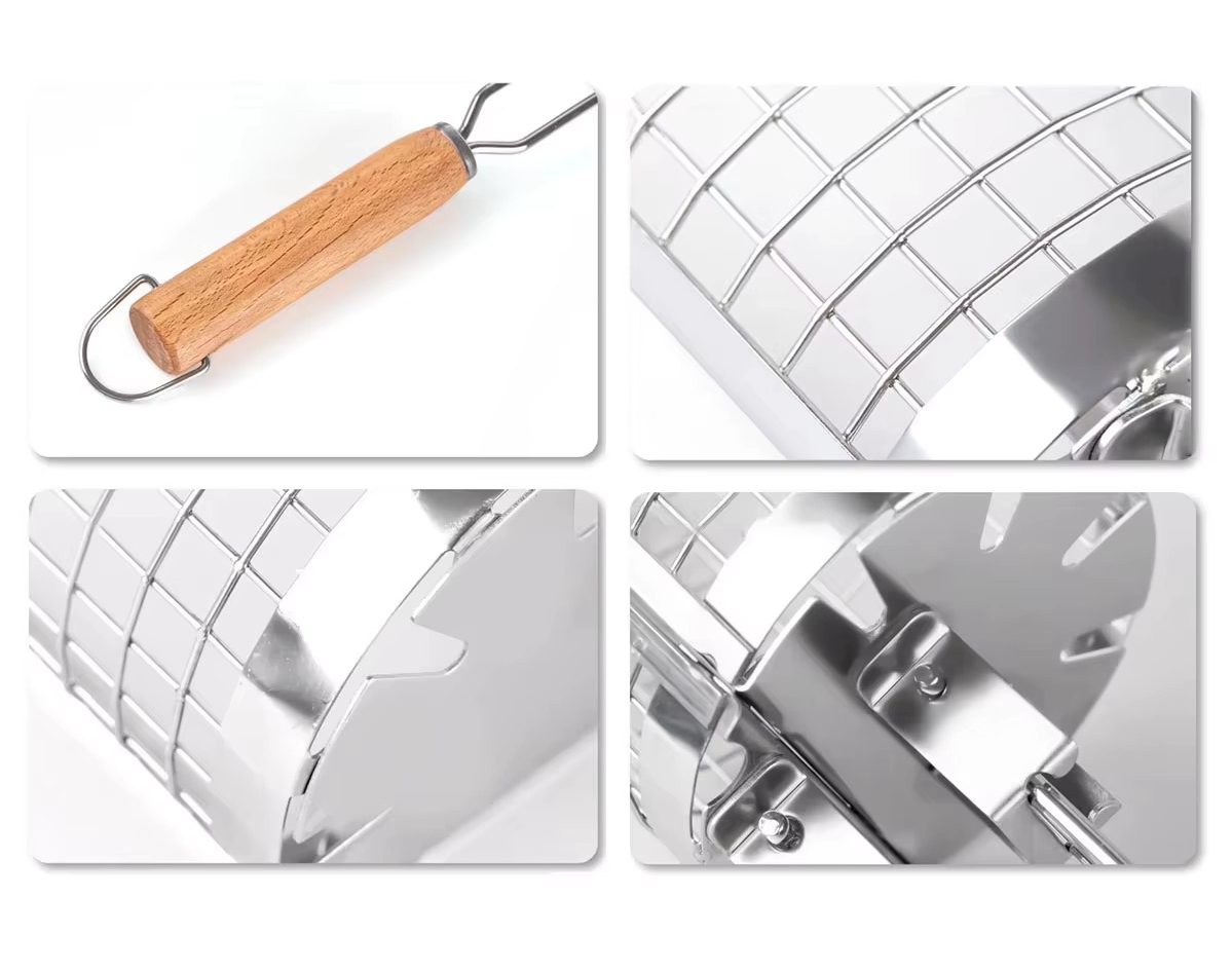Rolling Basket Mesh Grill