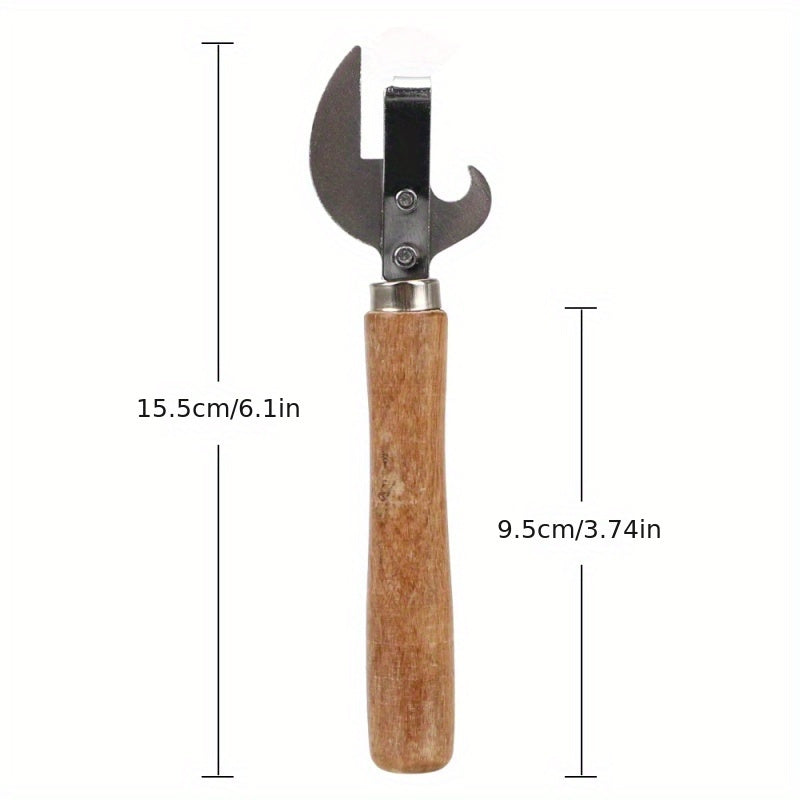 Manual Can Opener with Wooden Handle