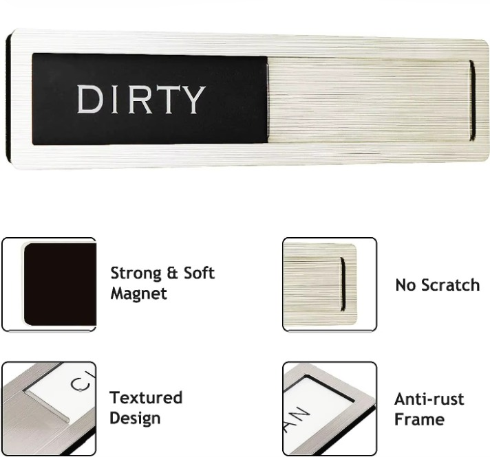 Clean-Dirty Dishwasher Magnet Slide Sign