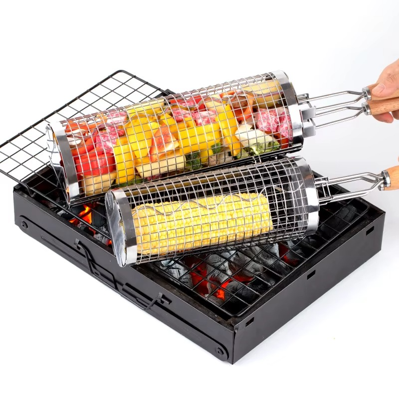 Rolling Basket Mesh Grill