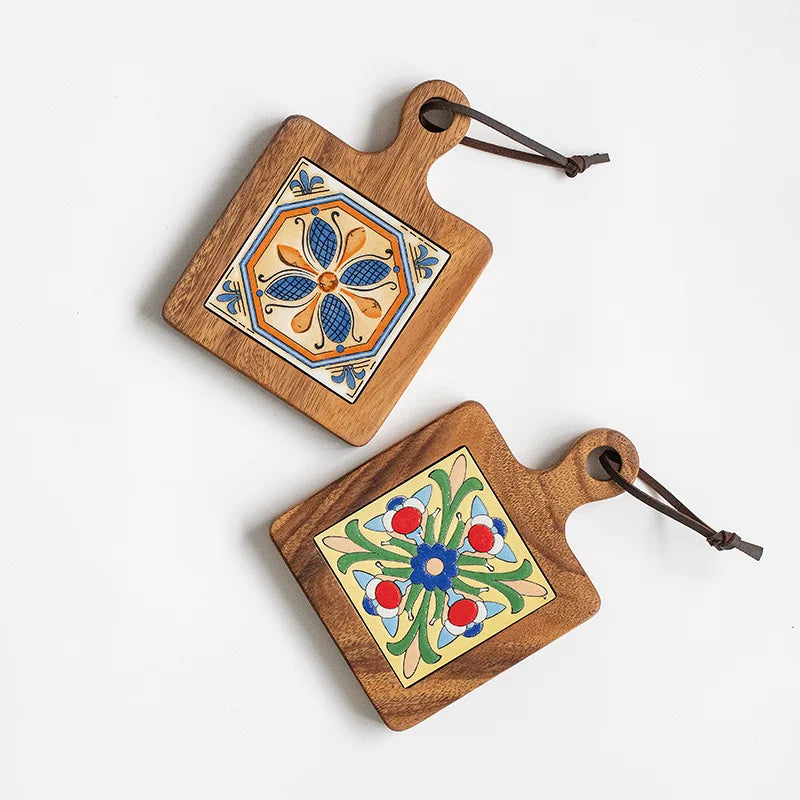 Wooden Mats with Italian Style Tiles