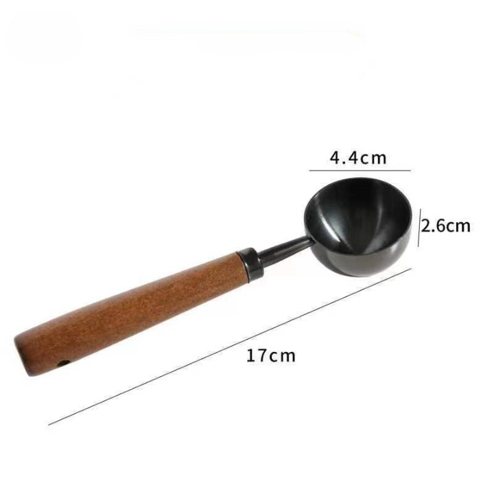 Metal Measuring Coffee Bean Scoops with Wooden Handles