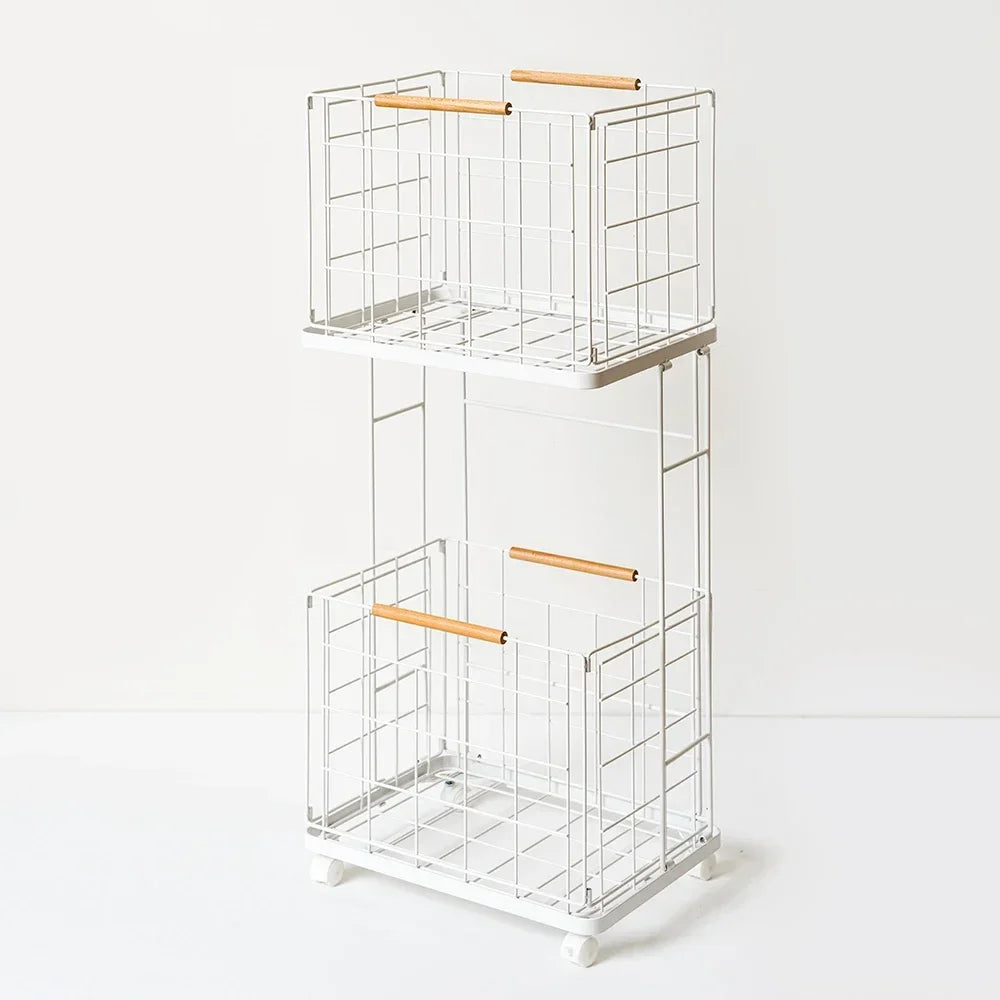 Two-Tier Laundry Baskets with Wheels