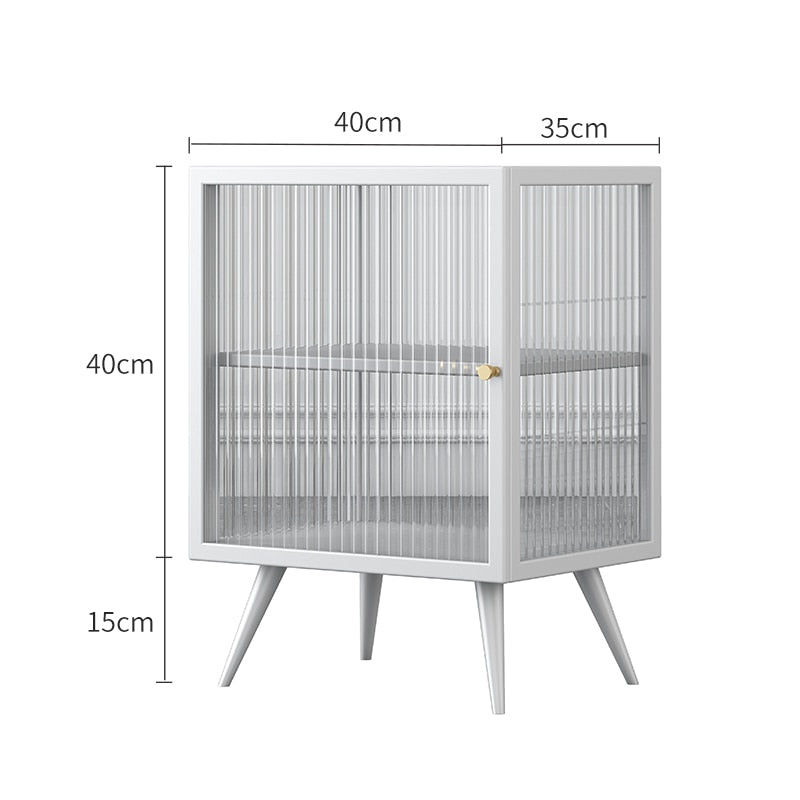 Metal & Glass Bedside Table