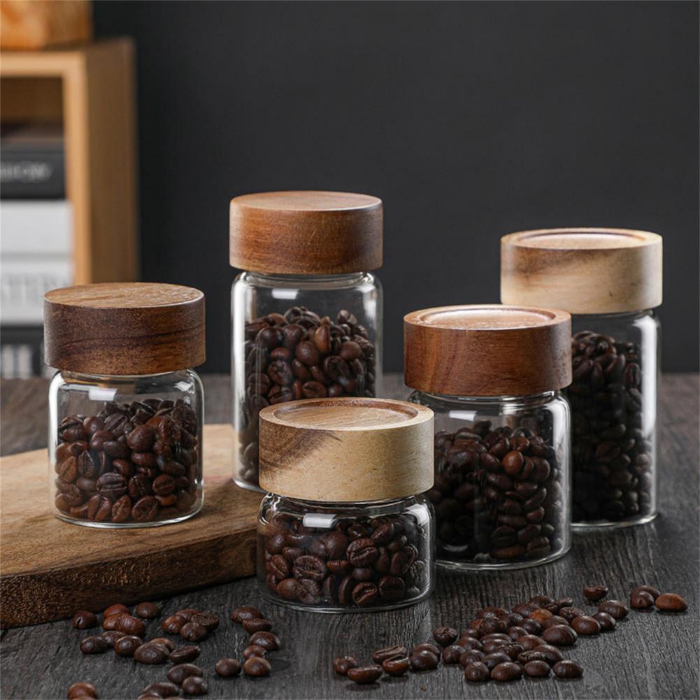 Glass Jars with Wooden Screw Lids