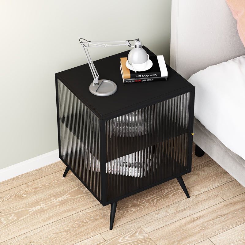 Metal & Glass Bedside Table