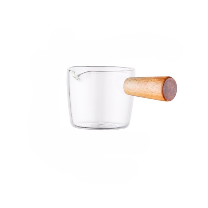 Glass Cup with Wooden Handle