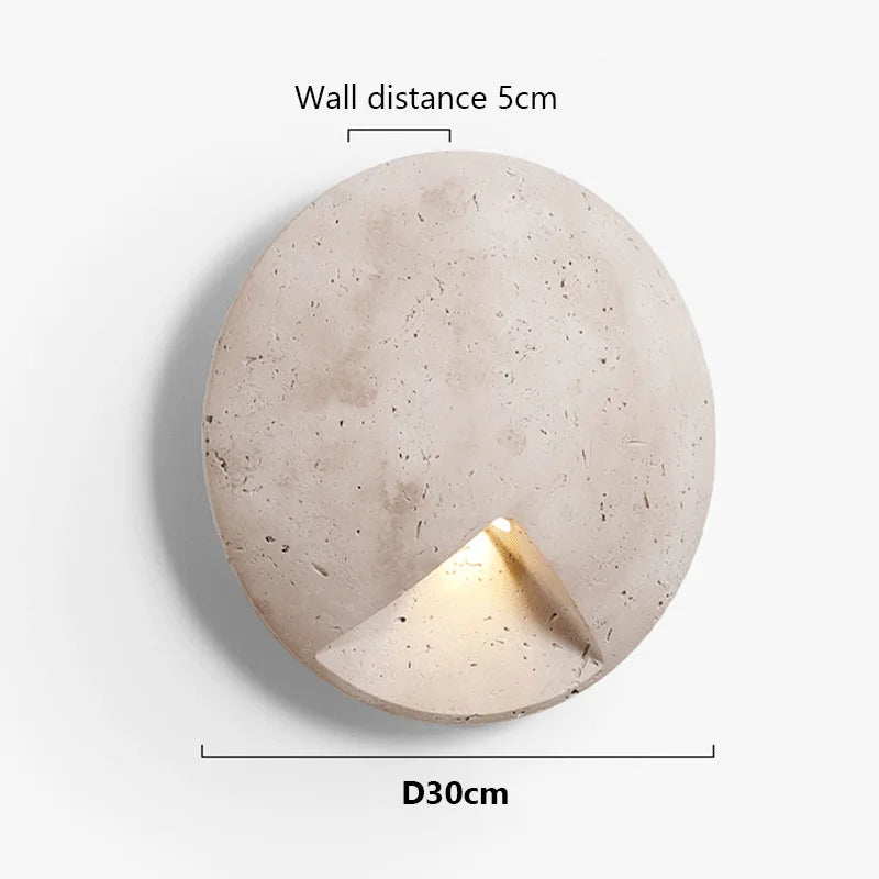 Round Organic Stone Wall Lamp