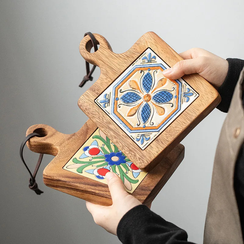 Wooden Mats with Italian Style Tiles