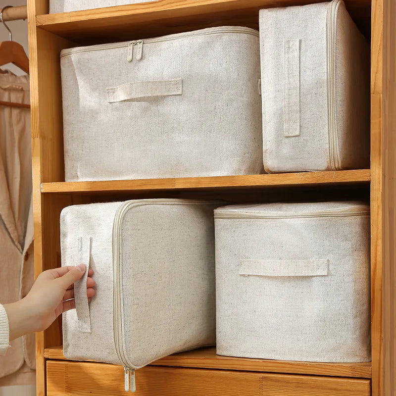 Wardrobe Folding Storage Baskets with Ziplock
