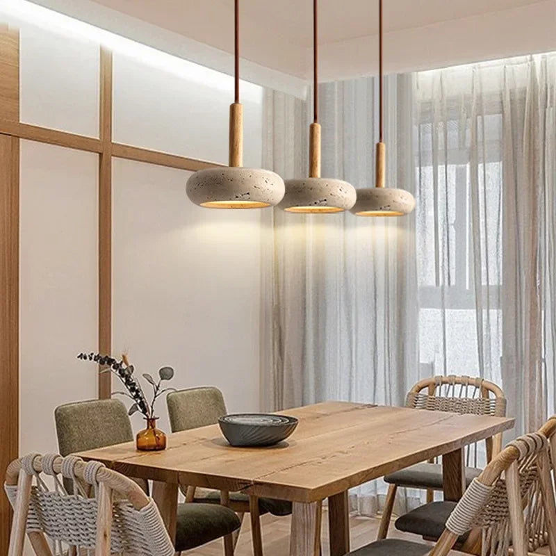 Stone & Wood Pendant Lamps