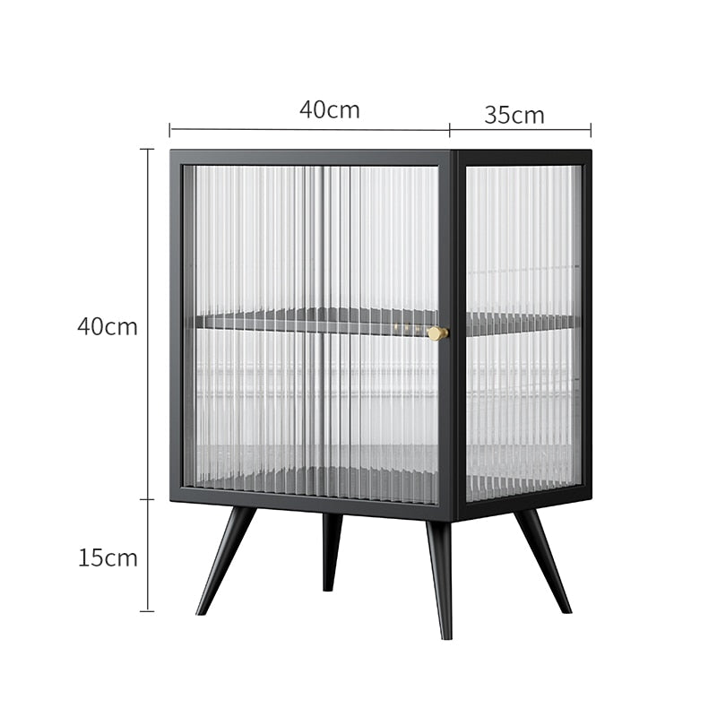 Metal & Glass Bedside Table