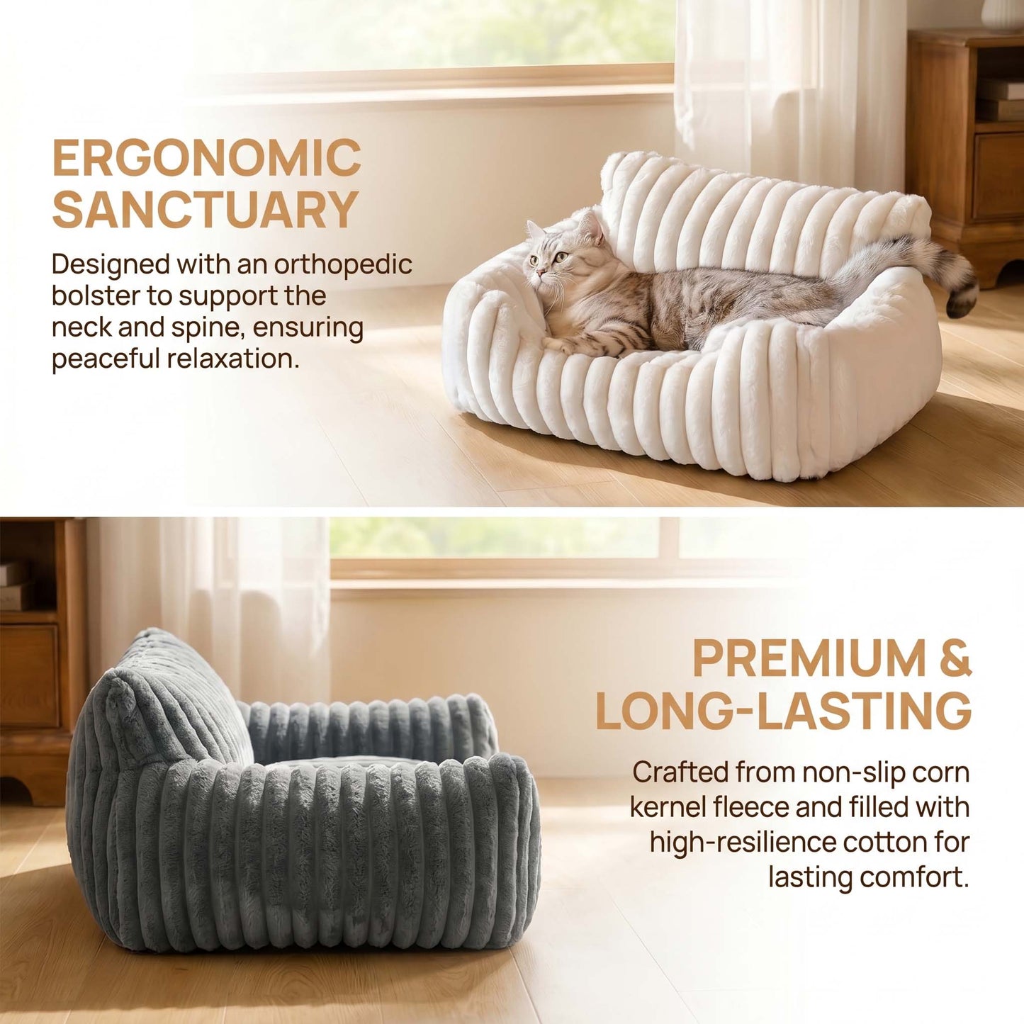 Classic Rectangular Cats & Dogs Bed