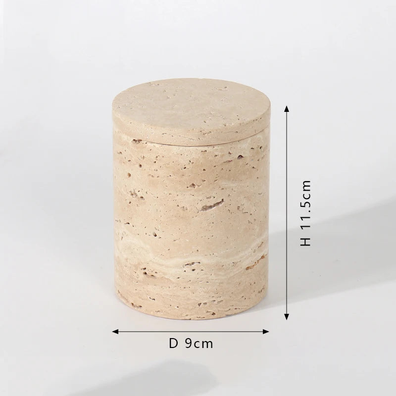 Travertine Style Stone Storage Boxes