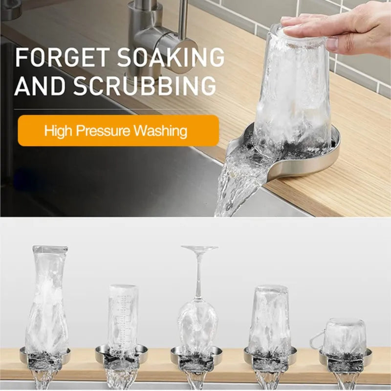 Stainless Steel High-Pressure Glass Washer with Silicone Top