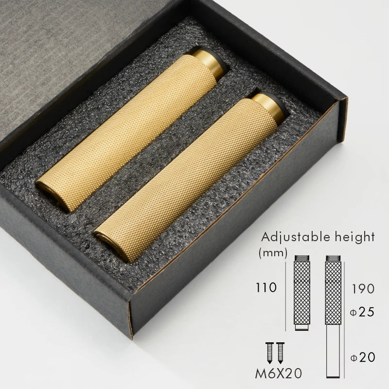 Knurled Brass Cabinet Legs (Adjustable Height)