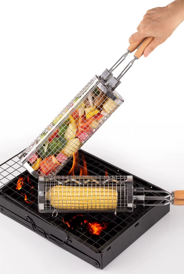 Rolling Basket Mesh Grill