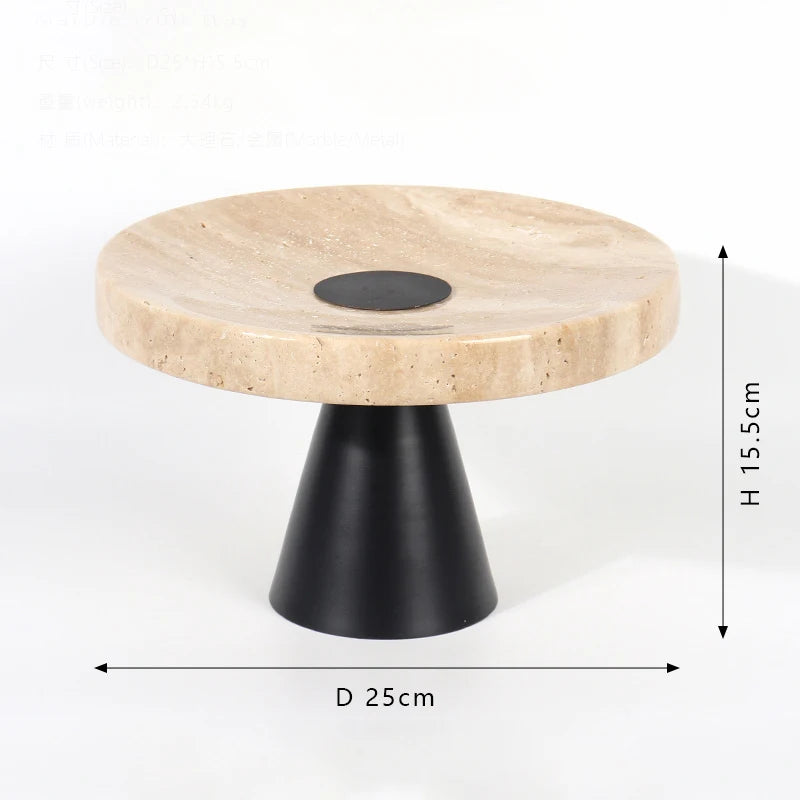 Light Lux Travertine Style Trays with Metal Base