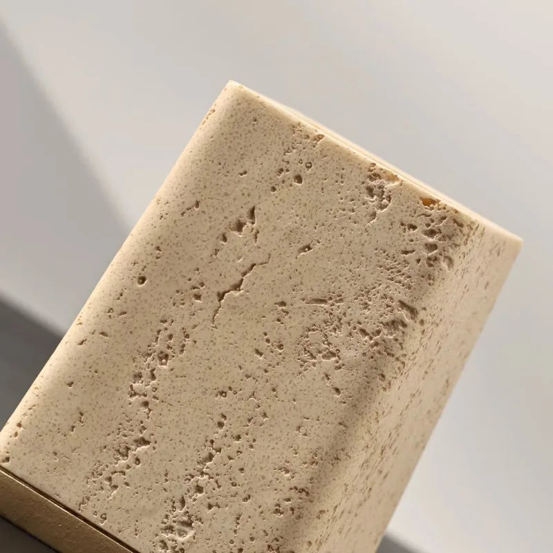 Travertine Style Desk Pen Holder