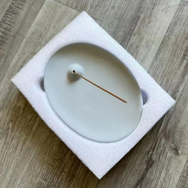 Oval Concrete Incense Stick Holder