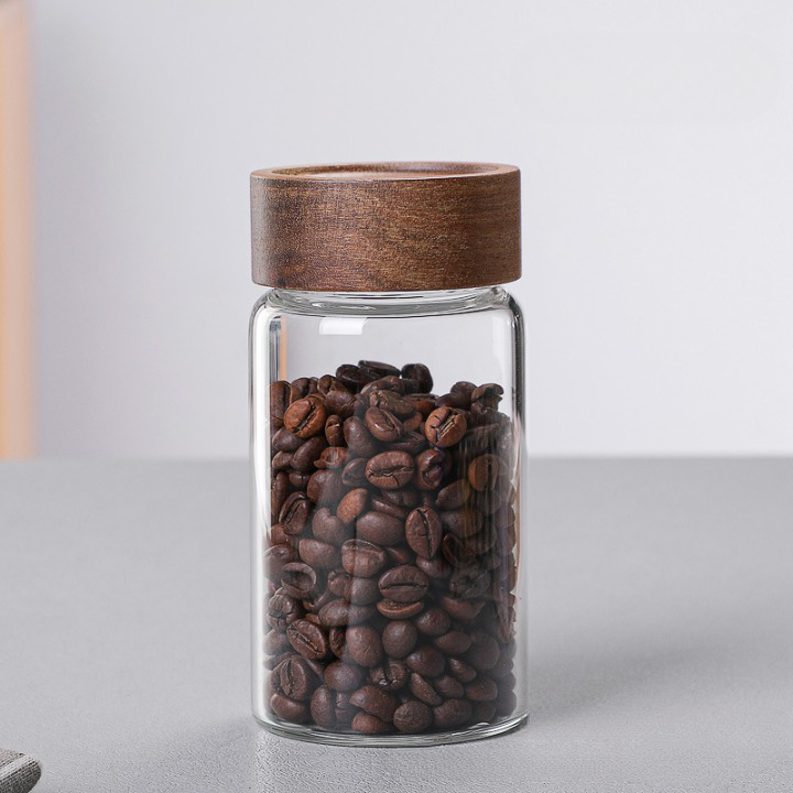 Glass Jars with Wooden Screw Lids