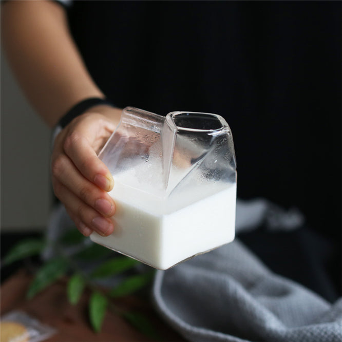 Square Glass Milk Box