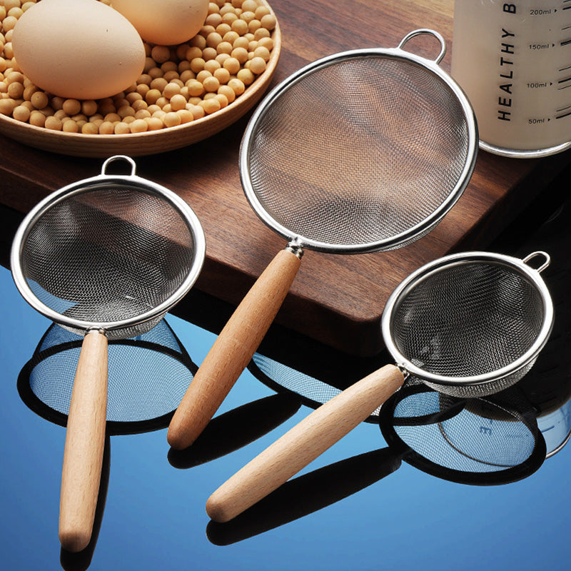 Wooden Handle Fine Mesh Strainer