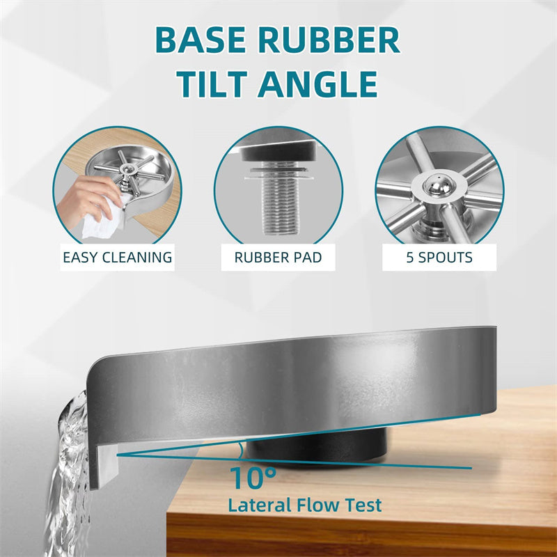 Stainless Steel High-Pressure Glass Washer with Silicone Top