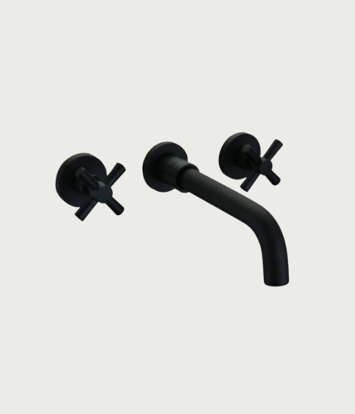 Wall Basin Faucet with Double Cross Handle
