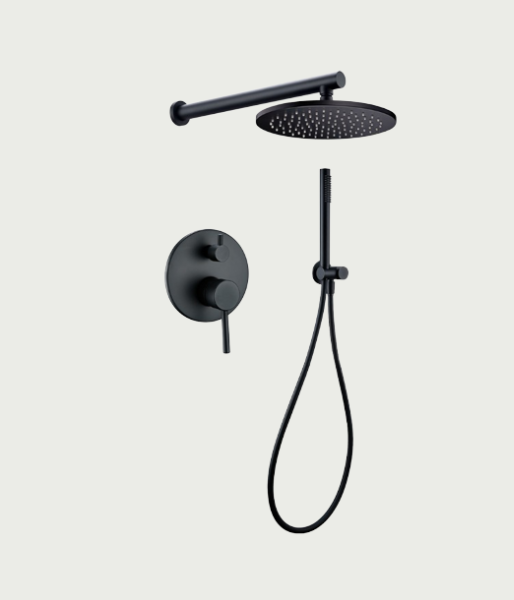Round Shower Head with Round Faucet