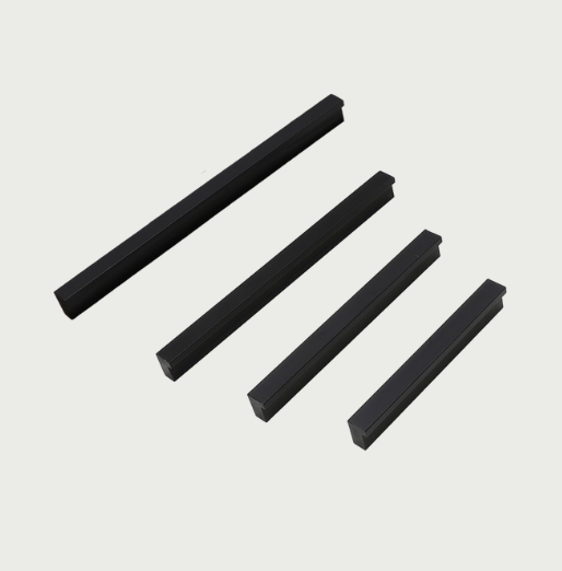 Thin Black Metal Furniture Cabinet Handles