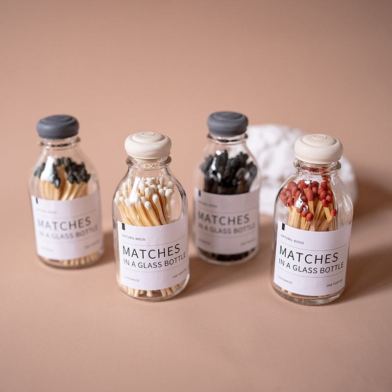 Light Lux Matches In a Glass Bottle