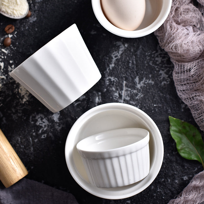 White Ceramic Baking Bowls (Set of 4)
