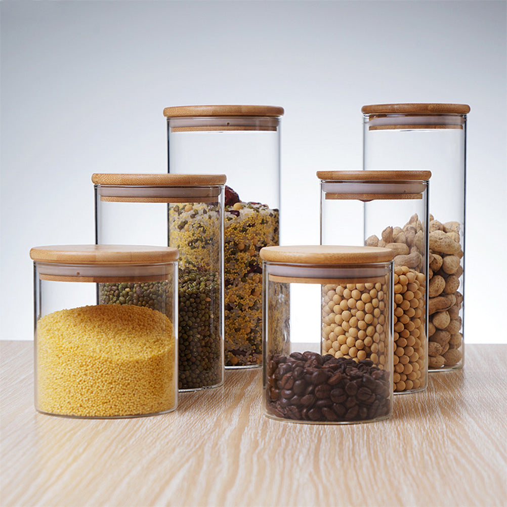 Oval Glass Organizer Jars