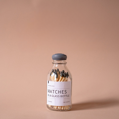 Light Lux Matches In a Glass Bottle