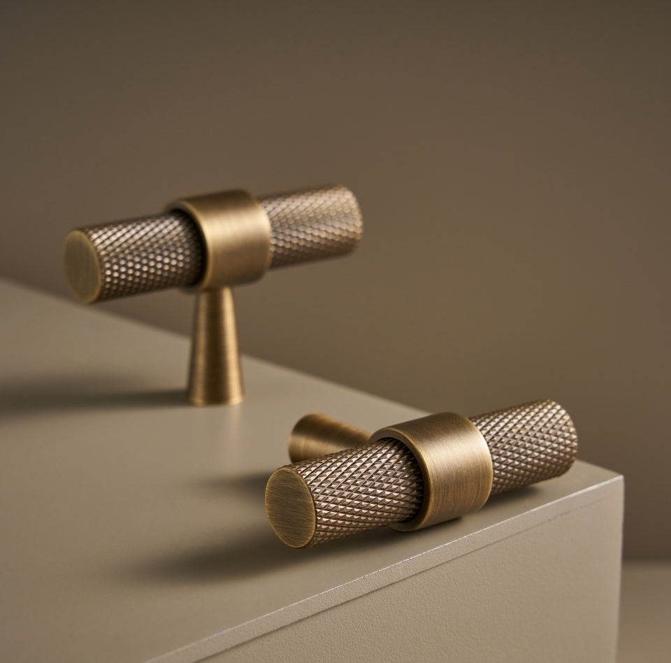 Light Lux Knurled Brass Furniture Handles