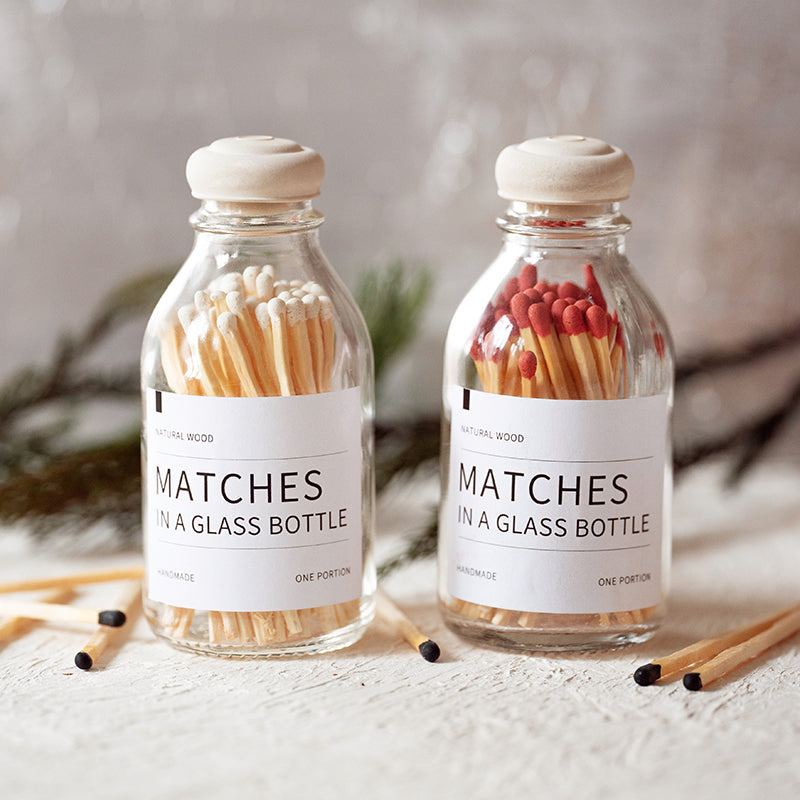 Light Lux Matches In a Glass Bottle